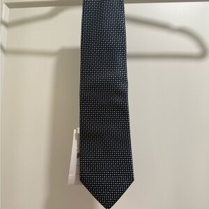 Armani Collezioni Luxury Men’s Necktie - Black Blue Silver Micro Patterned Tie